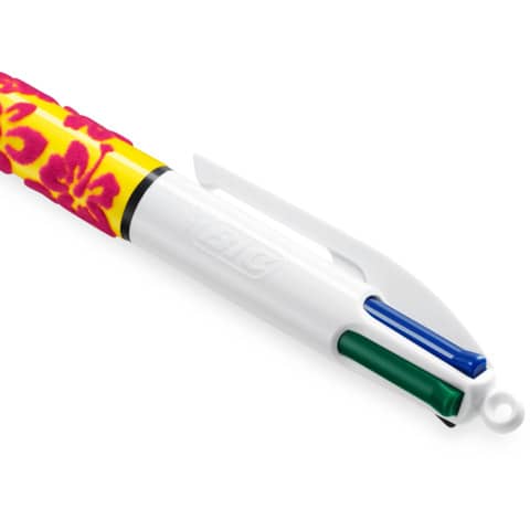 Penna a sfera a scatto BIC 4 Colours Velours M 1 mm in conf. 12 fantasie assortite - 9672771